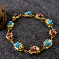 18 K gold Scarab links bracelet  18 K gold Scarab links bracelet