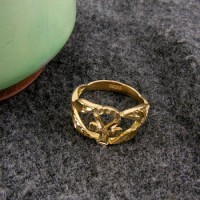 18k gold filigree ankh key ring (Rings Collection)