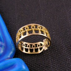 18k gold infinity  ankh key ring (Rings Collection)