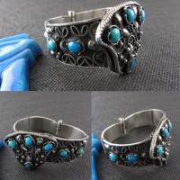 Bedouin Filigree bracelet with Turquoise stones