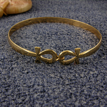 coupled ankh key  Gold bracelet