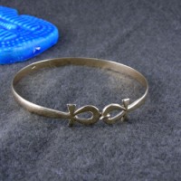 coupled ankh key  silver  bracelet