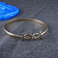 coupled ankh key  silver  bracelet