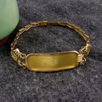 Personalized 18K cartouche with lotus flower bracelet Personalized 18K cartouche with lotus flower bracelet