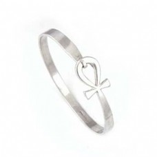 Silver ankh key bracelet