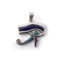 silver eye of Horus filled & decorated with colored Enamel pendant (jewelry gifts)