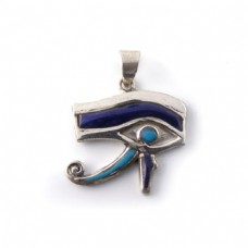 silver eye of Horus filled & decorated with colored Enamel pendant (jewelry gifts)
