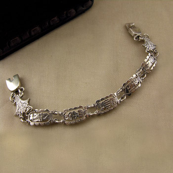 Silver king’s cartouches bracelet