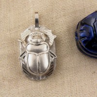 winged Silver Scarab Pendant (jewelry gifts)